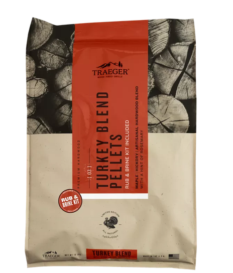 Turkey Blend Wood Pellets with Brine & Rub Kit