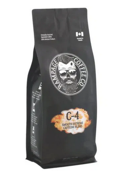 a bag of coffee on a white background