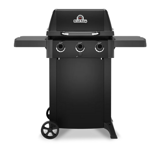 Black Broil King barbecue grill on a white background
