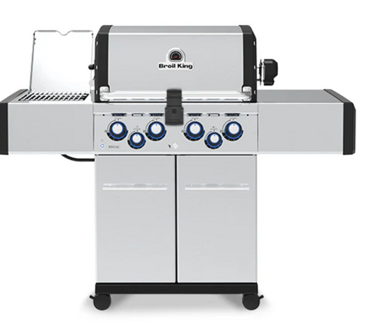 Broil King grill on a white background. stainless steel bbq