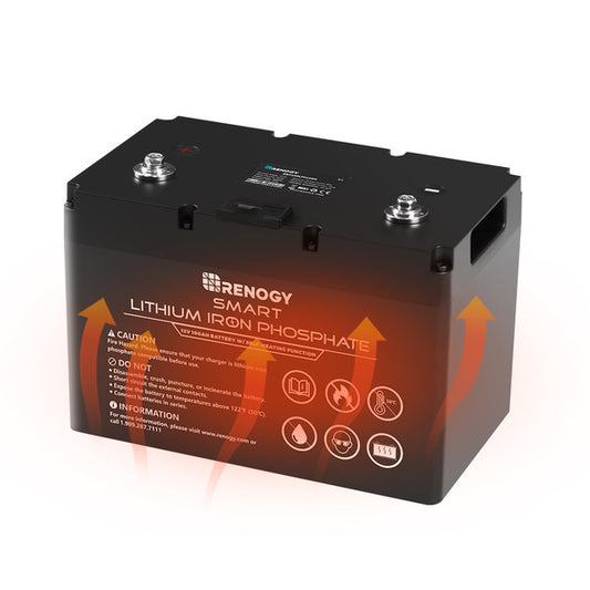 100Ah 12 Volt Smart Lithium Iron Phosphate Battery W/ Self-Heating Function